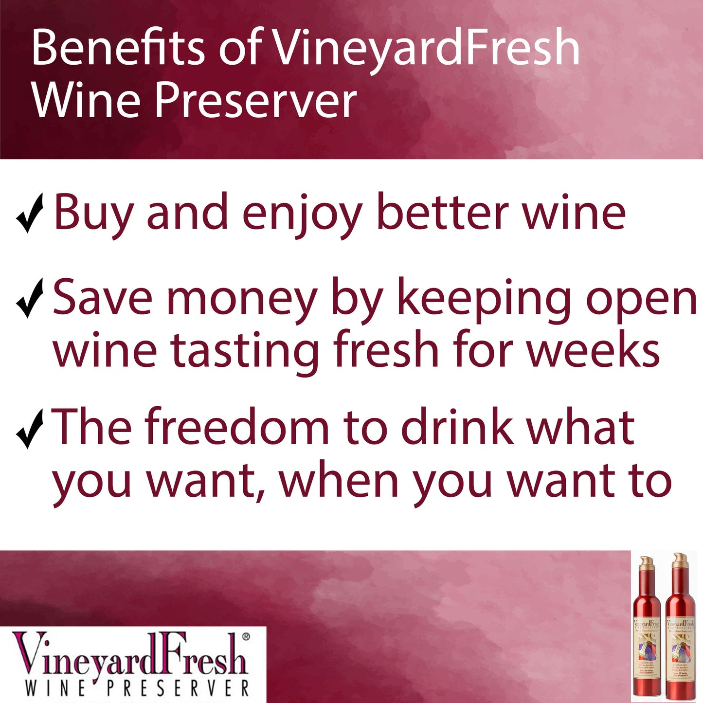 VineyardFresh Wine Preserver | 100% Argon Wine Preserver Spray | Consumer Size Can