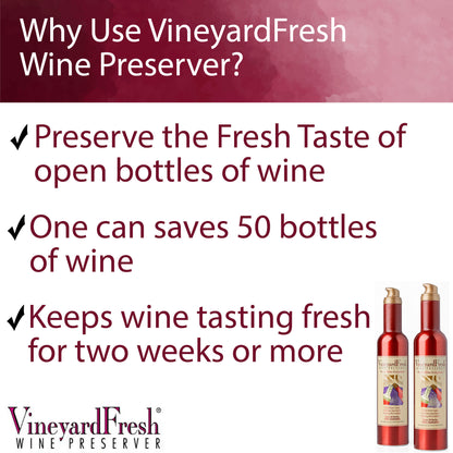 VineyardFresh Wine Preserver | 100% Argon Wine Preserver Spray | Consumer Size Can